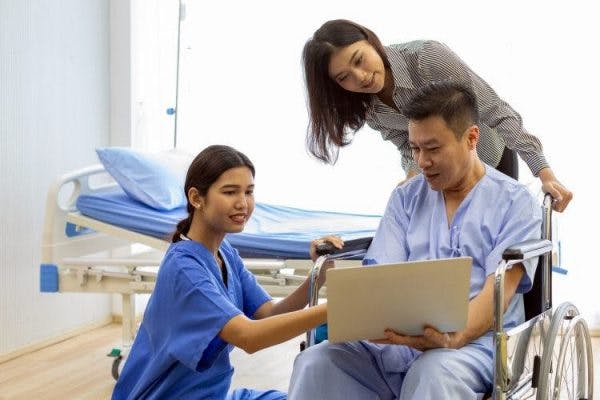 nurse explains brain damage recovery chances to tbi patient
