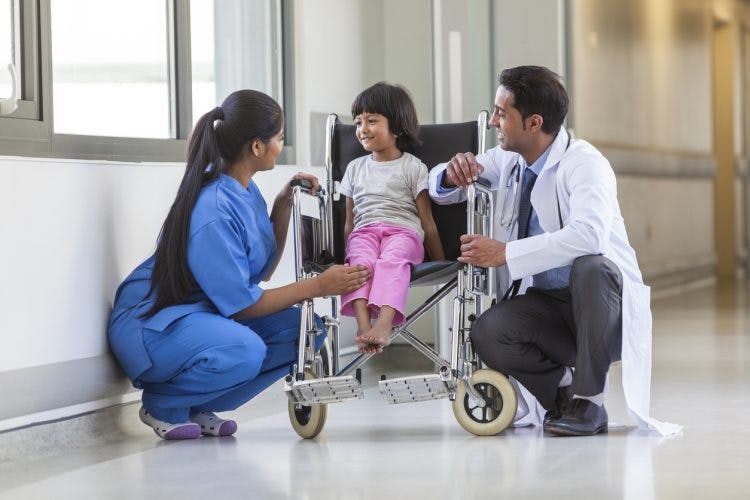 child with cerebral palsy receiving treatment for hip dislocation