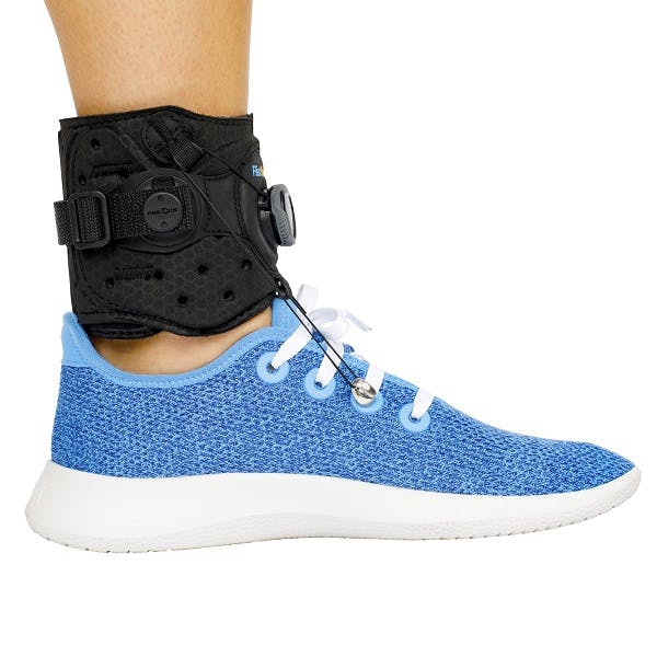 side of flex afo drop foot brace comfortable on a foot