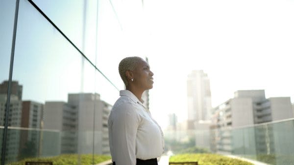 woman looking out on the world with relief from hallucinations after head injury