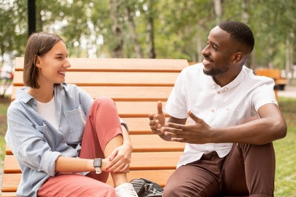 couple practicing speech therapy exercises to improve speech and language skills after brain injury