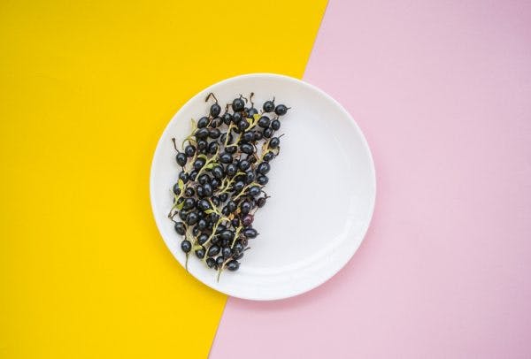 plate half full of fruit on the right side to symbolize left neglect after stroke