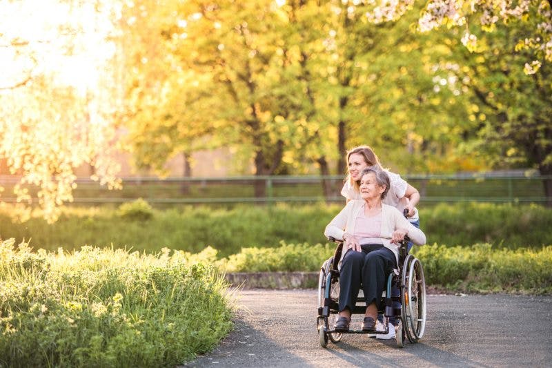 woman and mother going on a walk during life after stroke