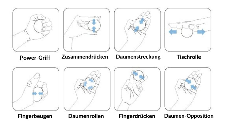 Kräftigende Handübungen mit einem Therapieball