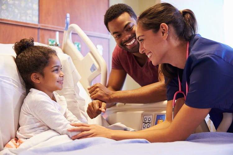 child with cerebral palsy in hospital for selective dorsal rhizotomy surgery