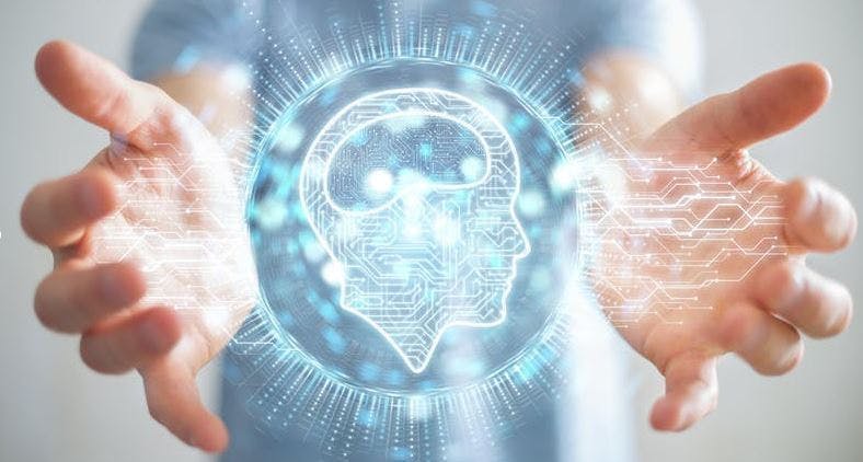 cerebro con ondas electromagnéticas