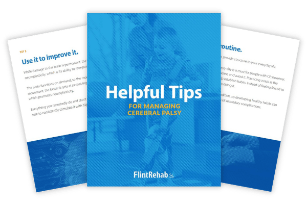 illustration of cerebral palsy tips ebook with example pages